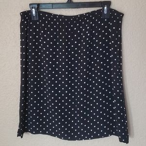 Style & Co. Black White Polka Dot Skirt 12 Petite